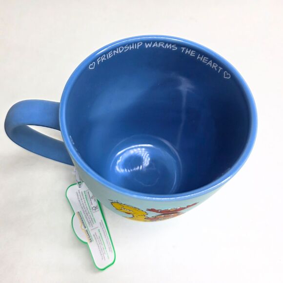 Sesame Street Big Bird Bert Ernie Oscar Elmo Friendship Warms The Heart Blue Mug - Picture 5 of 7